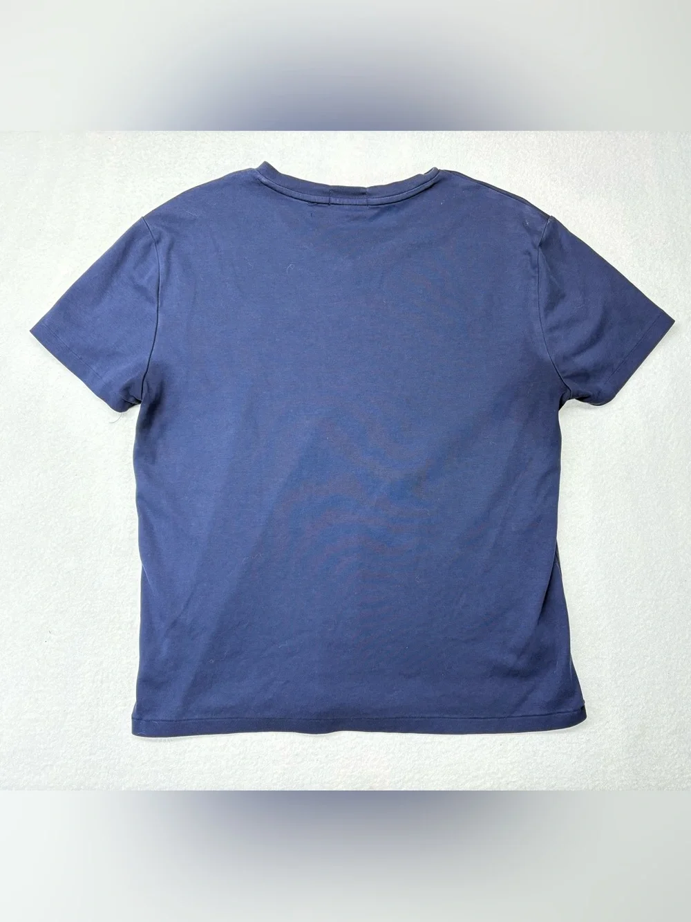 Ralph Lauren Polo Men's V Neck T Shirt Blue Sz Large Slim Fit Cotton Logo Pony